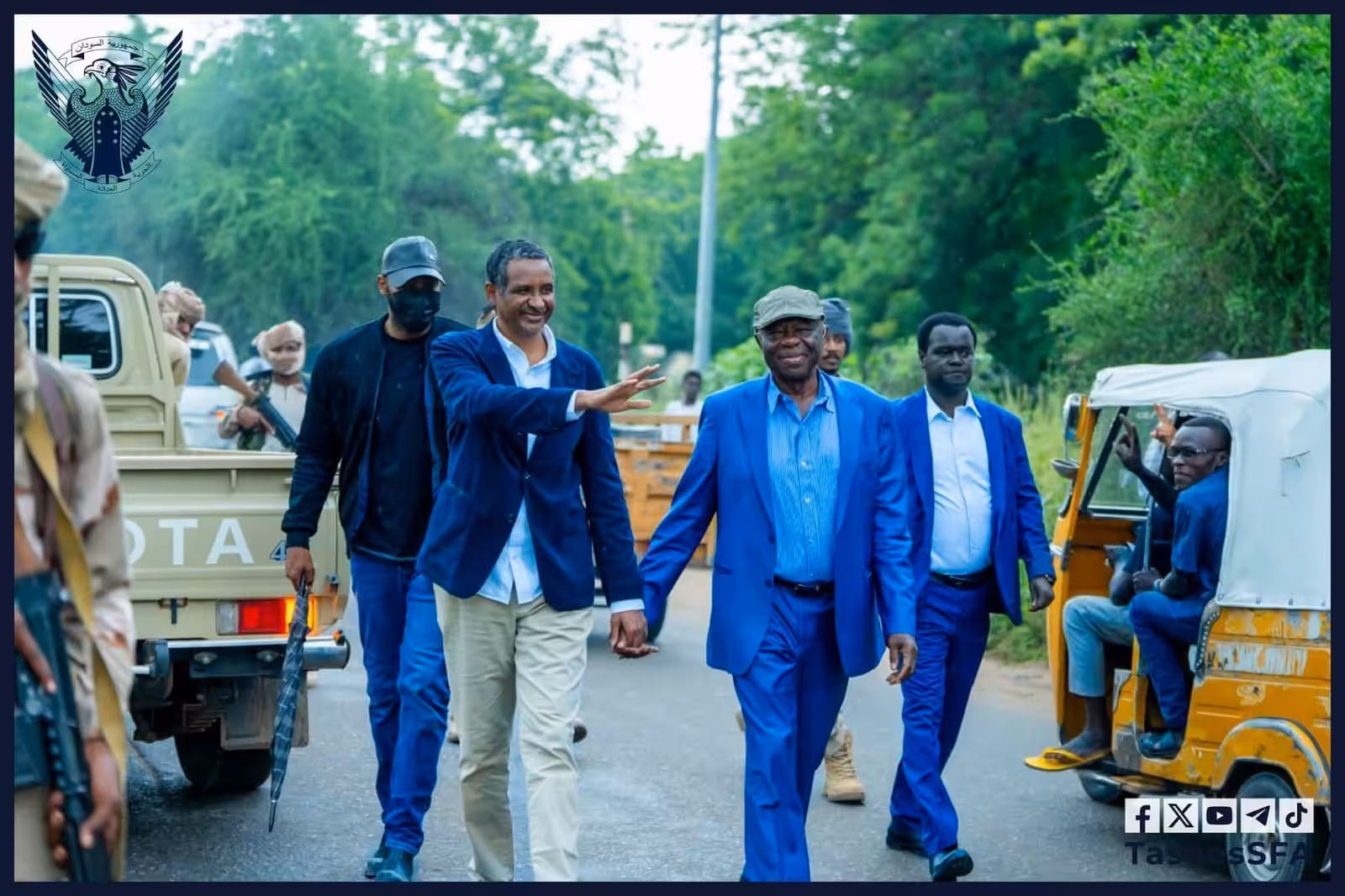 شهدت مدينة نيالا ظهر الاثنين انفجارين متتاليين، أحدهما في صالة للمناسبات والآخر في ساحة السحيني، وذلك بعد ساعات من حشد جماهيري مؤيّد لحكومة "التأسيس"،